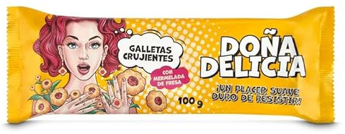 Doña Delicia Galletas Crujientes con Mermelada de Fresa, 100g
