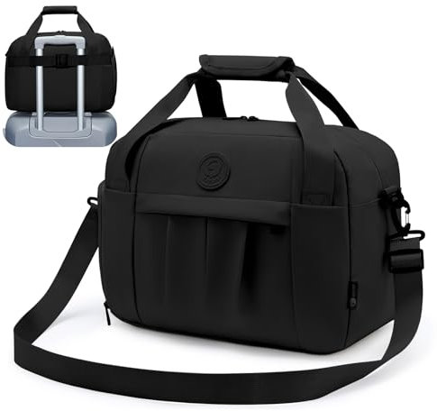 SUCIKORIO 40x30x20 Wizzair Vueling Eurowings Handgepäck Tasche für Flugzeug, Wasserdicht Leder Reisetasche Faltbar Cabin Bag 25L Carry On Luggage Weekender Damen Herren Mit Nasstasche und Schuhfach