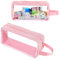 Abeillo Federmäppchen Mädchen, Durchscheinend Federmäppchen, Mäppchen Durchsichtig Federtasche Federmappe Etui Schule Groß Kapazität, Mäppchen Stifte für Teenager Erwachsene (Rosa)