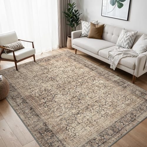 BEIMO Boho Teppich Wohnzimmer Schlafzimmer Vintage Waschbare Teppich Kurzflor rutschfest Teppiche für Küche 200X290CM
