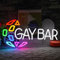 LMSIGNLY Bar Open Neon Zeichen Homosexuell Bar LED Neon Licht Regenbogen LED Zeichen für Bar Geschäftsfenster Pub Cafe Mann Höhle Club Restaurant Open Zeichen Dekor Geschenke