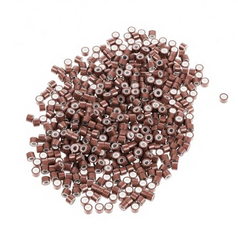 1000 Stück 5.0mm Nanoring Extensions Echthaar Microring Extensions, Nano Ring Extensions Nanoringe Mit Silikon für Einsatz Microringe Haarverlängerung