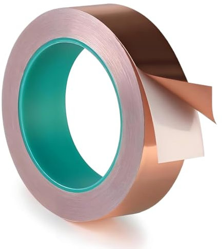 Wasaii 20mm*25m Copper Tape Slug Repellent Tape Copper Tape for Slugs Copper Foil Tape for Stained Glass Slug Tape Conductive Adhesive Copper Strip Outdoor Indoor Use Anti Slug Snail Repellent
