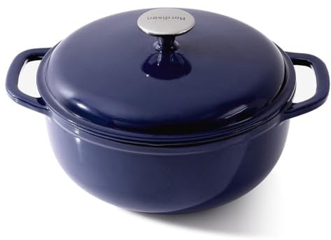 Kordisen 28cm/5.7L Enameled Cast Iron Dutch Oven Pot with Lid, Dutch Oven for Sourdough Bread Baking, Oven Safe up to 500° F, Heavy-Duty & Large, Blue