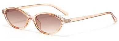 WDZAYXC Retro ovale Rechteckige Sonnenbrille für Damen Herren,Klassische Vintage Brille,UV400 Schutz (Champagne/Hellbraun)