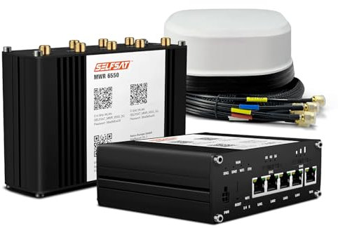 SELFSAT MWR 6550 5G Cat 20 WiFi 6 WLAN Router bis 3,4 Gbps inkl. SATCO 5G Antenne weiß