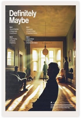 OGTDA Leinwandposter Definitely Maybe, Wandkunst, Dekordruck, Gemälde für Wohnzimmer, Schlafzimmer, Dekoration, ungerahmt, 60 x 90 cm