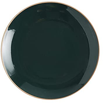 KWMAEEUID Piatto Piano Piatti Piani in Ceramica Serie Verde Scuro e Bianco da 10 Pollici Piatti Piani