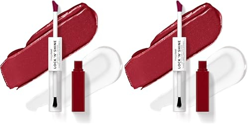 Wet n Wild Megalast Lock n' Shine, Dual-Ended Lip Color and Clear Gloss, Vitamin E and Jojoba Oil Enriched Formula, Big Pout Energy Shade (Pack of 2)