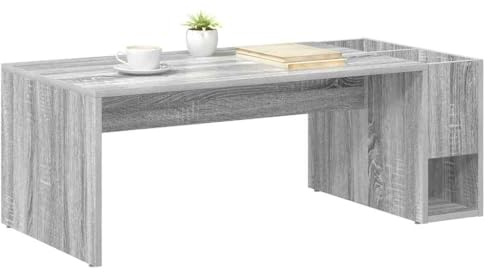 vidaXL Couchtisch Graues Sonoma 101,5 x 50 x 37 cm Holzwerkstoff, Stylischer Couchtisch, rechteckiges Design, viel Stauraum, minimalistischer Stil, funktional für drinnen, Moderne Möbel