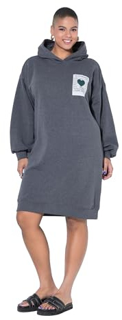 Studio Untold Damen große Größen Übergrößen Plus Size Sweatkleid, Oversized, Kapuze 848843