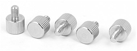 sourcing map 5pcs Computer PC Deckel Edelstahl Eben Kopf gerändelt Daumenschraube M4 x 6mm
