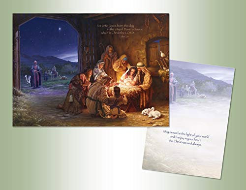 LPG Weihnachtskarten, Motiv Light of the World, religiös, 16 Stück