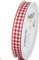 Halbach Seidenbänder Premium Vichy Karo Geschenkband (rot) | Breite 15mm Länge 25m | Karoband made in Germany | kariertes Schleifenband in vielen Farben