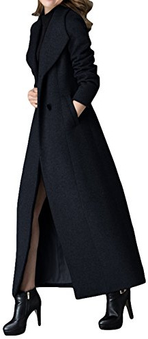 PLAER Femmes Cachemire Manteau Longue Tranchée Laine Manteau (EU 42)