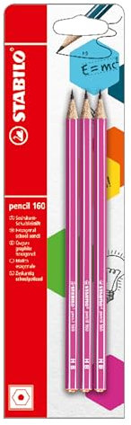 STABILO - Bleistift - pencil 160 in pink - 3er Pack - Härtegrad HB