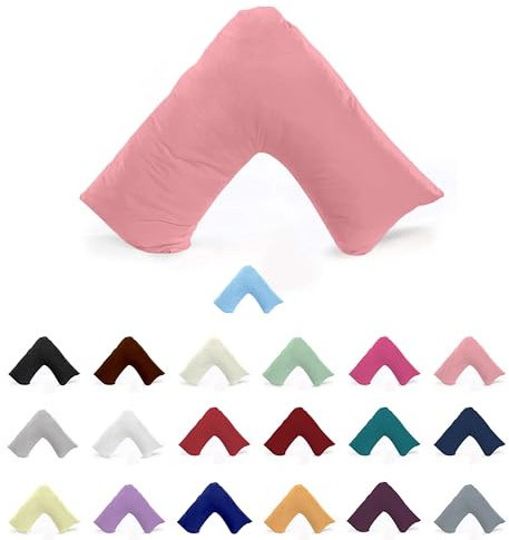 EGYPTO Orthopaedic V Shaped Pillow Nursing Pregnancy Back Support Cases (Pink)