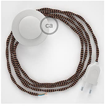 creative cables - Stehleuchte Anschlussleitung TZ22 Schwarz und Whiskey Seideneffekt 3 m. Wählen Sie aus DREI Farben bei Schalter und Stecke. - BASECABPTTZ22 - Weiß