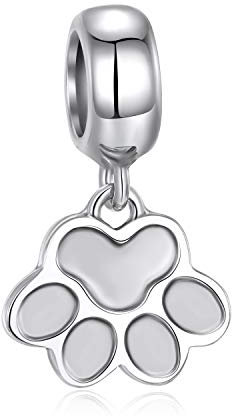 Charm in Argento Sterling 925 per bracciale in Stile Pandora, Modello zampina di Cane “My Sweet Pet Paw”