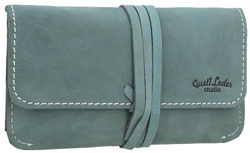 Gusti Tabaktasche Leder - Jesse Echtleder Tabakbeutel Feinschnittbeutel Drehtasche Blau