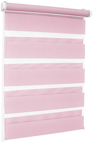 Rollmaxxx Duo-Rollo Doppelrollo Klemmfix ohne Bohren (45 x 150 cm, Rosa)