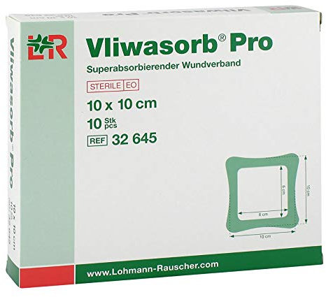 VLIWASORB Pro suberabsorb.Komp.steril 10x10 cm 10 St