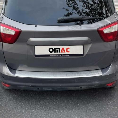 OMAC Ladekantenschutz Stoßstangenschutz kompatibel mit Ford C-Max 2 2010-2019 Chrom Gebürstet