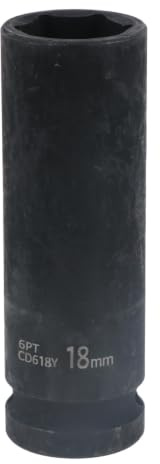 18mm 1/2 Drive Double Deep Metric MM Impact Socket 6 Sided Single Hex