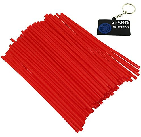 STONEDER Rot Spoke Skins Abdeckungen Felge Guard Wraps für Honda CRF CR Kawasaki KX KLX