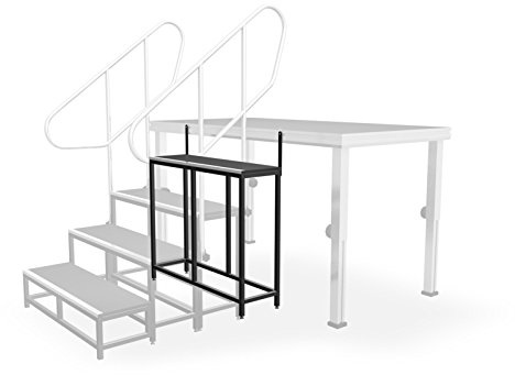 LightmaXX ALU-STAGE 80cm, Modulare Bühnentreppe, Indoor & Outdoor, Siebdruck Podest, 13.06kg, Erweiterbar, Zubehör für Bühnenelemente