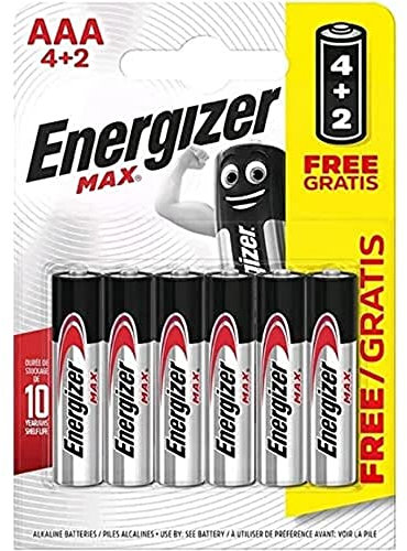 Energizer ENR Max Alk AAA BP6 4+2 BR, Nero, Estándar, 12 unità
