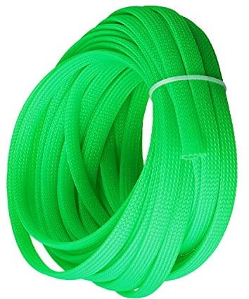 Othmro Manicotti flessibili intrecciati in PET da 10 m di lunghezza, 0,8 cm di larghezza, guaina e organizzatori in rete metallica flessibile per TV, audio, PC, cavi del computer, da masticare per