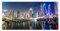 Tulup Glas-Bild 100x50cm - Wandbild Glas Wandkunst - Wandbild gehärtetem Sicherheitsglas - Dekorative Wand Küche Wohnzimmer - Dubai bei Nacht