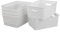 Bblina 6-Pack Small White Plastic Weave Rattan Storage Basket Box