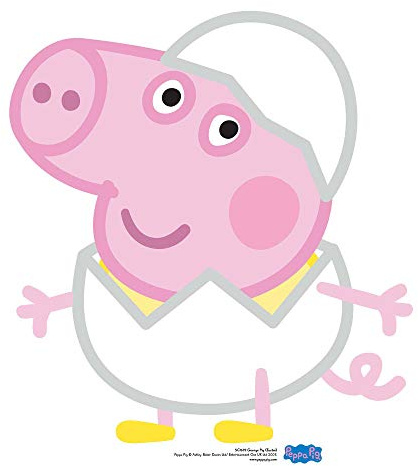 STAR CUTOUTS SC1699 George Pig Egg Easter Lifesize Cardboard Cutout Perfect Fun for Fans Height 60cm, Solid, Multicolour, Regular
