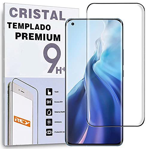 REY 3D Bildschirmschutz aus gehärtetem Glas für XIAOMI MI 11 - Mi11 - MI 11 Ultra, Schwarz, Displayschutzfolie 9H+ Härte, Anti-Kratzen-Öl-Bläschen, Voller Schutz, 3D, 4D, 5D