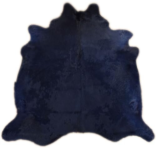 generisch KUHFELL STIERFELL Marine BLAU GEFÄRBT 190 x 190 cm Kuh Fell Teppich VON KUHFELLE ONLINE
