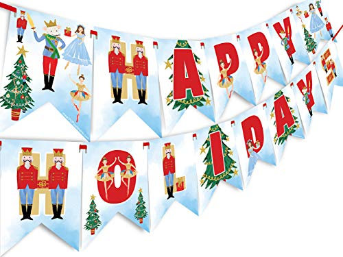 Nutcracker Happy Holidays Banner - Nutcracker Party Supplies - Nutcracker Party Decorations - Christmas Party Decoration - Holiday Party Supplies- HH Light