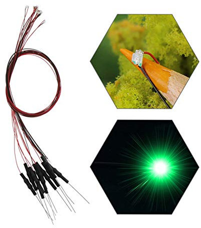 Evemodel 20 Stück Bauform 0805 SMD LED Lampe Beleuchtng Leuchtdioden Mikro Litz mit Kabel 20cm for 12V (grün)