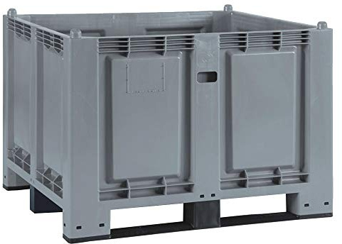 BRB Palettenbox mit 3 Kufen, LxBxH 1200x800x850 mm, Boden/Wände geschlossen, Tragkraft 500 kg