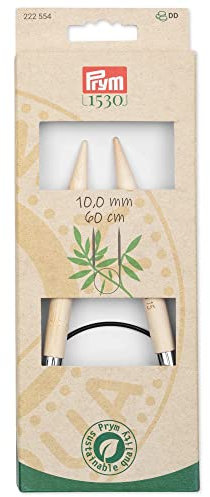 Prym 222554 Rundstricknadel Prym 1530, Bambus, 60cm, 10,0mm, Holzfarben