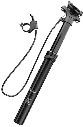 Bibike Dropper Post 27,2/28,6/30,0/30,4/30,9/31,6/33,9 mm x 440 mm Länge, 125 mm Reisefernbedienung, externes Kabel