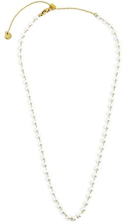 marlu Halskette mit Perlen 4,30 mm Kette 50 cm PVD Gold 2CA0033G-W, 2CA0033G-W, Legierter Stahl, Kunstperlen