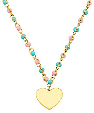 Prinzessin Lillifee Mädchen Halskette Herz Edelstahl vergoldet, Kommt in Schmuck Geschenk Box, 2033362