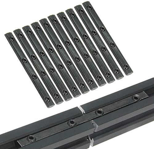 Befenybay 10 STÜCKE Schwarze Gerade Innenverbinder Gelenkhalterung Länge 3,9 Zoll mit M5-Schrauben für 6 mm T-Nut-Aluminium-Extrusionsprofil Serie 2020