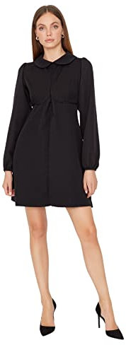 Trendyol Damen Woman Mini Bodycon Crew Neck Knit Dress Kleid, Teal, 68