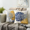 Herbst Kissenbezüge 45x45 Kissenhüllen Dahlie Herbst Kissenbezug Elegant Bauernhaus Geometrisch Blume Kissenhülle 2er Set Dekokissen Marineblau Gelb Dekokisse Zierkissenbezüge Für Sofa Couch