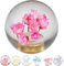 JINGLING Underwater Flower Schaltknauf Flower in Bubble Water Stick AT MT Universelle transparente Kugel Schalthebelkopf Autoteile mit 3 Arten von Adaptern (Rosa)