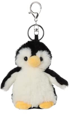 Apricot Lamb–Süßer gefüllter Pinguin Schlüsselanhänger 10 cm –Pinguin Kuscheltieranhänger mit Schlüsselring für Schlüsselband, Schlüsselbund & Schlüsselhalter-Schultütenanhänger(Schwarz)