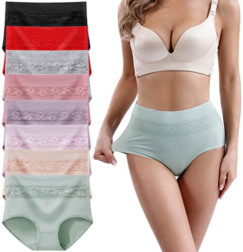 Xaanelr Damen Unterhosen Hipsters Stretch Baumwolle Hohe Taille Slips Weich Unterwäsche für Frauen Mehrpack (as3, Alpha, x_l, Regular, Regular, Mehrfach - A01-8er Pack)